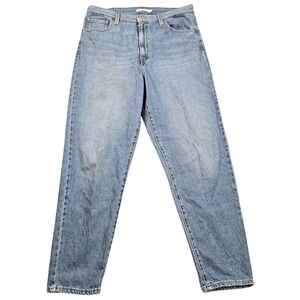Levi's High Waisted Mom Jeans Womens 32 Light Blue Wash High Rise Relaxed Denim